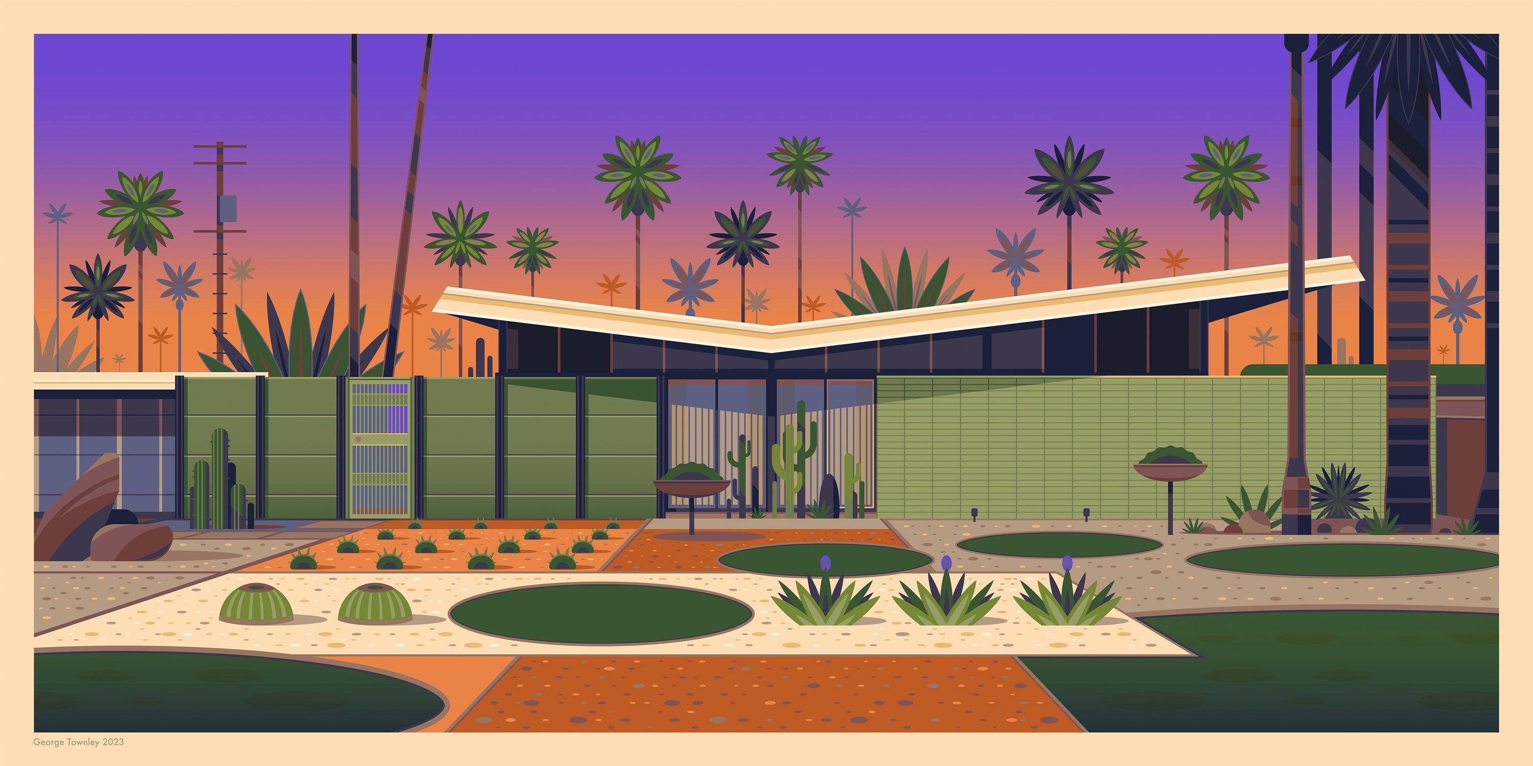 Alexander Home Palm Springs Art Print by George Townley
