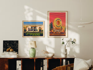 Adamson House Illustration, Los Angeles Art Print by George Townley