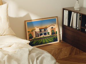 Adamson House Illustration, Los Angeles Art Print by George Townley