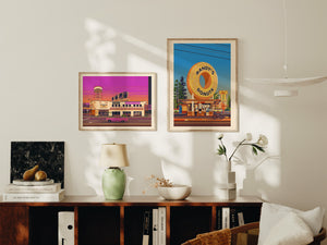 Amoeba Music Illustration, Los Angeles Art Print by George Townley