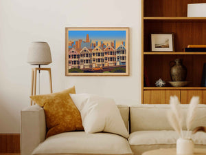 Alamo Square Park Illustration, San Francisco Art Print by George Townley