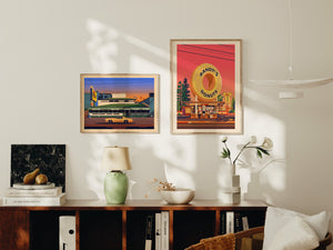 Barney's Beanery Illustration, Los Angeles Art Print by George Townley