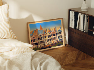 Alamo Square Park Illustration, San Francisco Art Print by George Townley