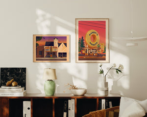 Aero Theatre Illustration, Los Angeles Art Print by George Townley