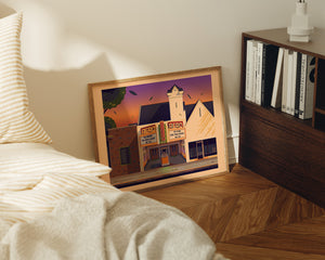 Aero Theatre Illustration, Los Angeles Art Print by George Townley