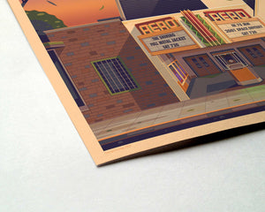 Aero Theatre Illustration, Los Angeles Art Print by George Townley