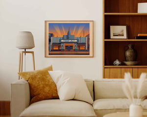 Art Theatre of Long Beach Illustration, Los Angeles Art Print by George Townley