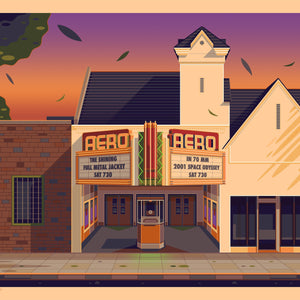 Aero Theatre Illustration, Los Angeles Art Print by George Townley