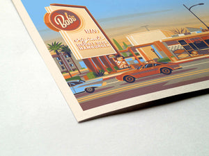 Bob's Big Boy Illustration, Los Angeles Art Print by George Townley