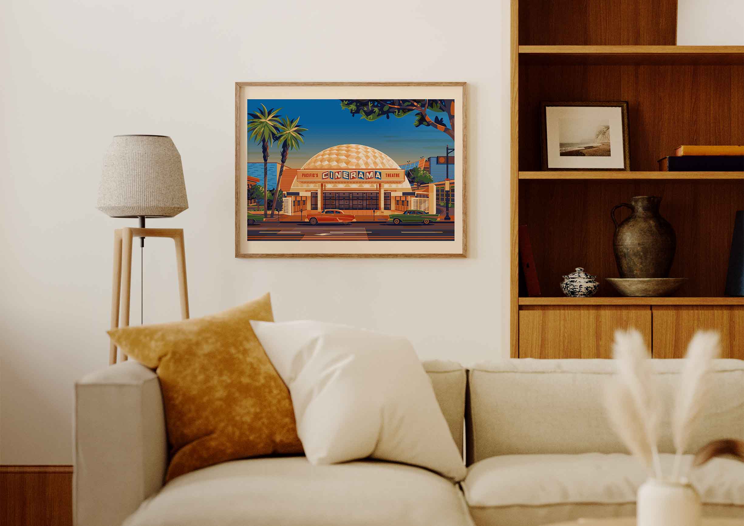 Cinerama Dome Illustration, Los Angeles Art Print by George Townley