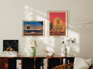 Chips Restaurant Illustration, Los Angeles Art Print by George Townley