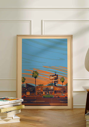 Canter's Deli Illustration, Los Angeles Art Print by George Townley