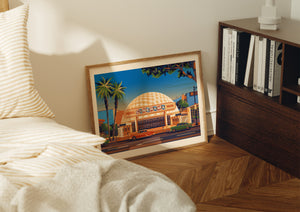 Cinerama Dome Illustration, Los Angeles Art Print by George Townley