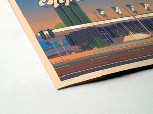 Chips Restaurant Illustration, Los Angeles Art Print by George Townley