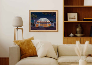 Cinerama Dome Illustration, Los Angeles Art Print by George Townley