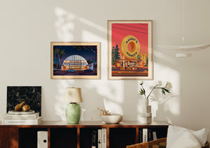 Cinerama Dome Illustration, Los Angeles Art Print by George Townley