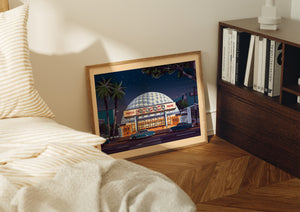 Cinerama Dome Illustration, Los Angeles Art Print by George Townley