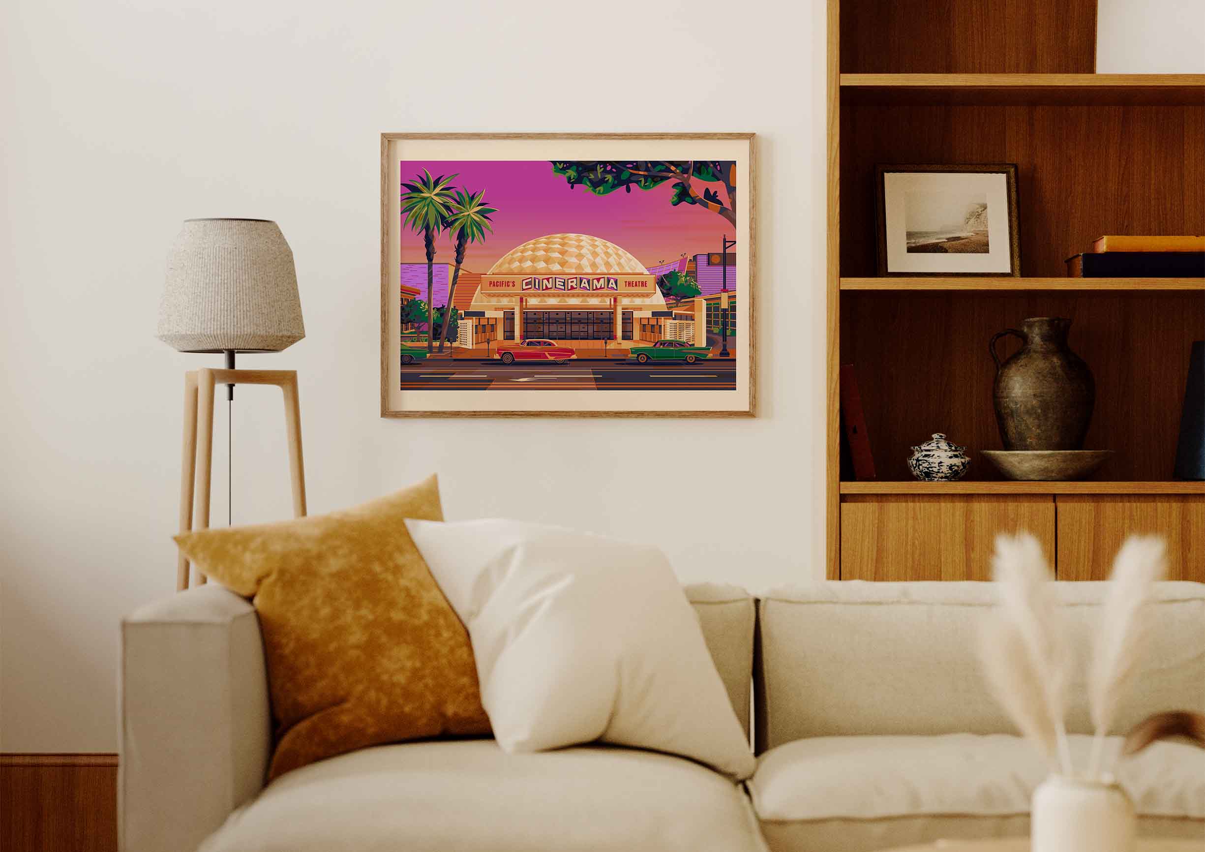 Cinerama Dome Illustration, Los Angeles Art Print by George Townley