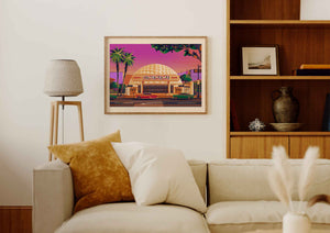 Cinerama Dome Illustration, Los Angeles Art Print by George Townley
