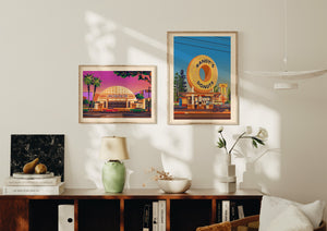 Cinerama Dome Illustration, Los Angeles Art Print by George Townley