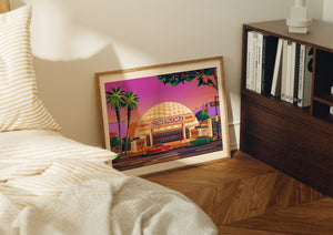 Cinerama Dome Illustration, Los Angeles Art Print by George Townley