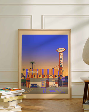 Catalina Liquor Illustration, Los Angeles Art Print by George Townley