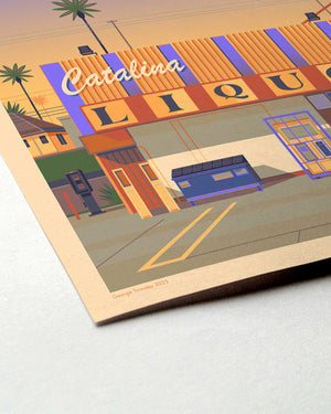 Catalina Liquor Illustration, Los Angeles Art Print by George Townley