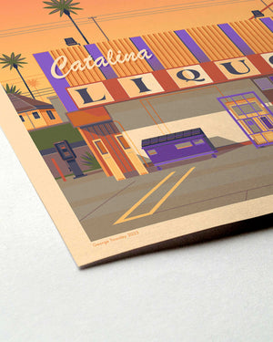 Catalina Liquor Illustration, Los Angeles Art Print by George Townley