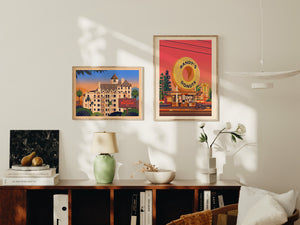 Chateau Marmont Illustration, Los Angeles Art Print by George Townley