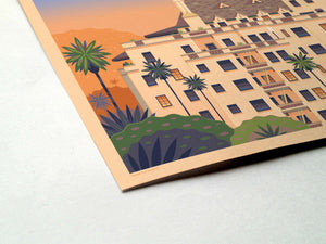 Chateau Marmont Illustration, Los Angeles Art Print by George Townley