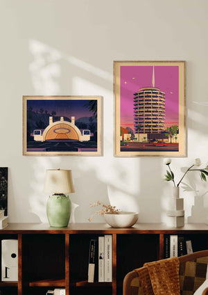 Capitol Records Illustration, Los Angeles Art Print by George Townley