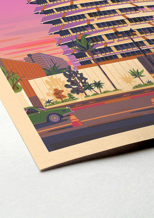 Capitol Records Illustration, Los Angeles Art Print by George Townley