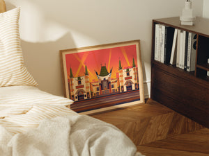 Chinese Theatre Illustration, Los Angeles Art Print by George Townley