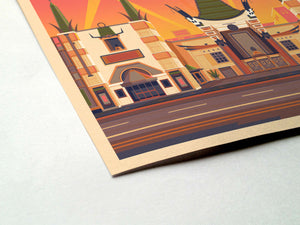 Chinese Theatre Illustration, Los Angeles Art Print by George Townley