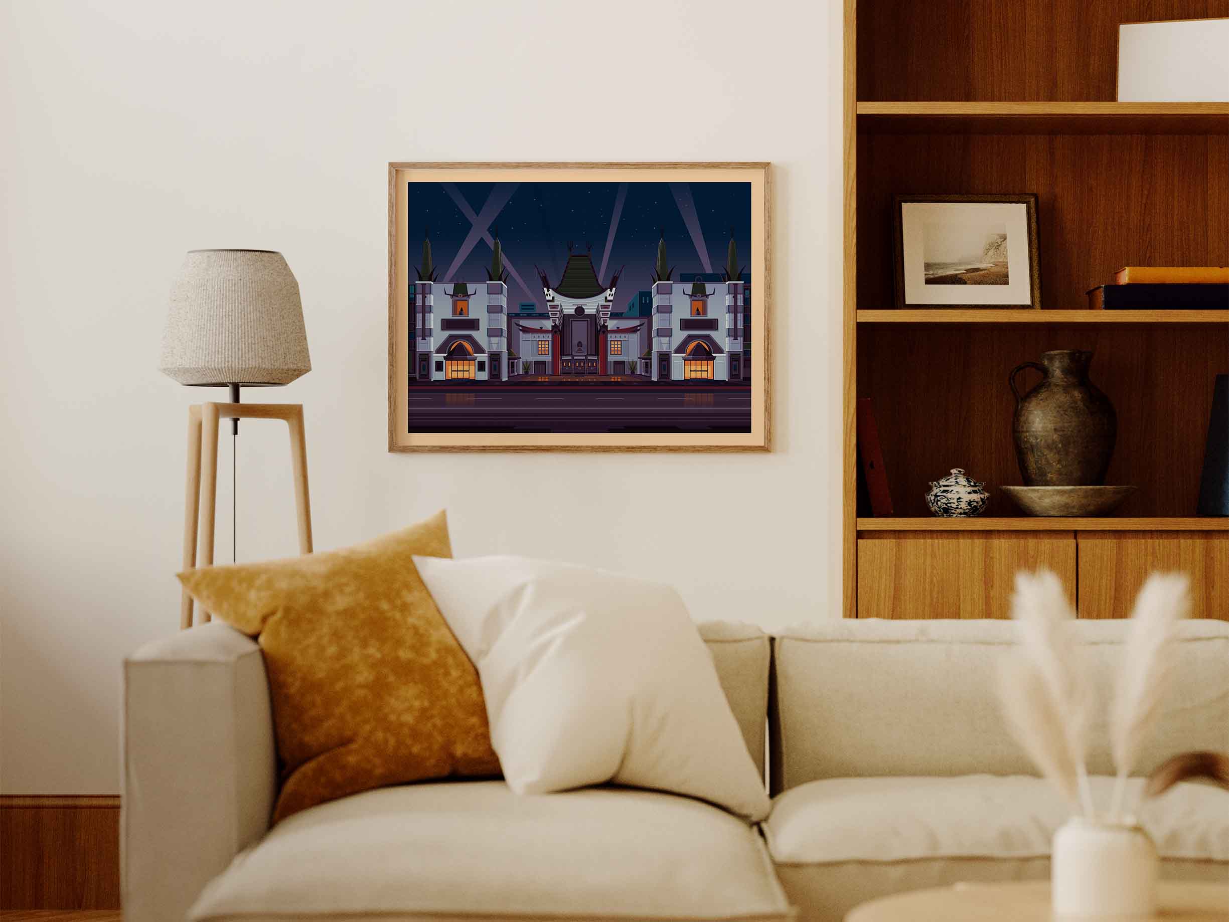Chinese Theatre Illustration, Los Angeles Art Print by George Townley