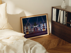 Chinese Theatre Illustration, Los Angeles Art Print by George Townley