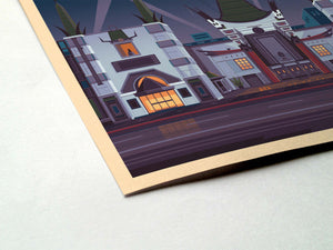 Chinese Theatre Illustration, Los Angeles Art Print by George Townley