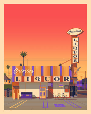 Catalina Liquor Illustration, Los Angeles Art Print by George Townley