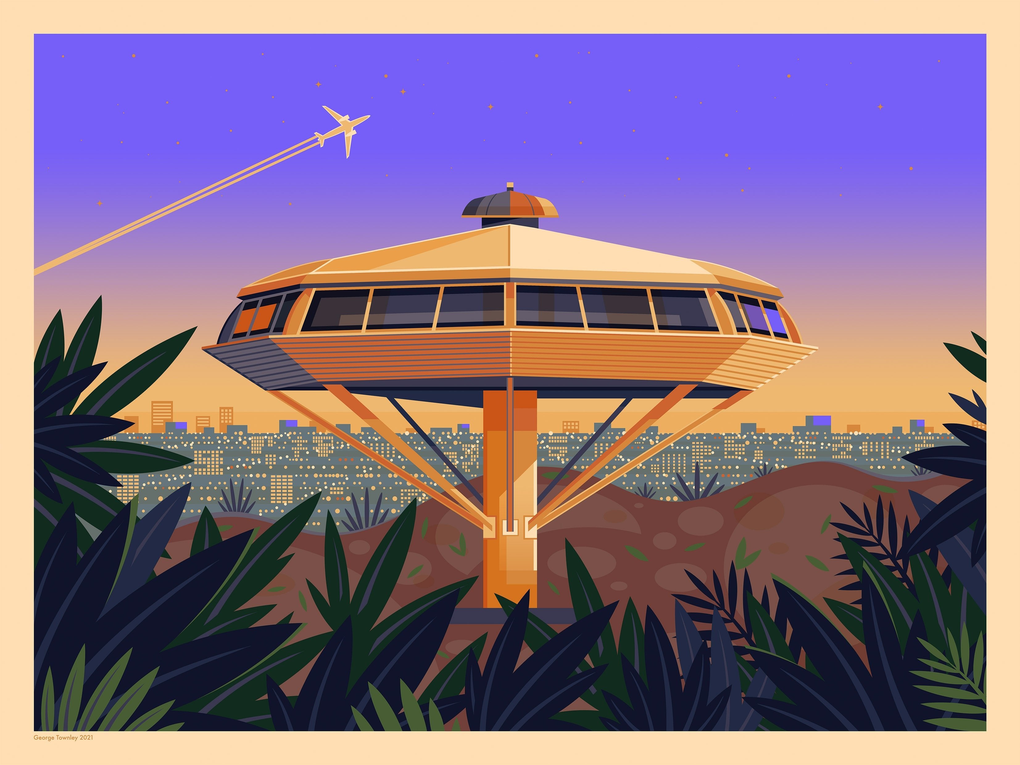 Chemosphere Illustration, Los Angeles Art Print by George Townley