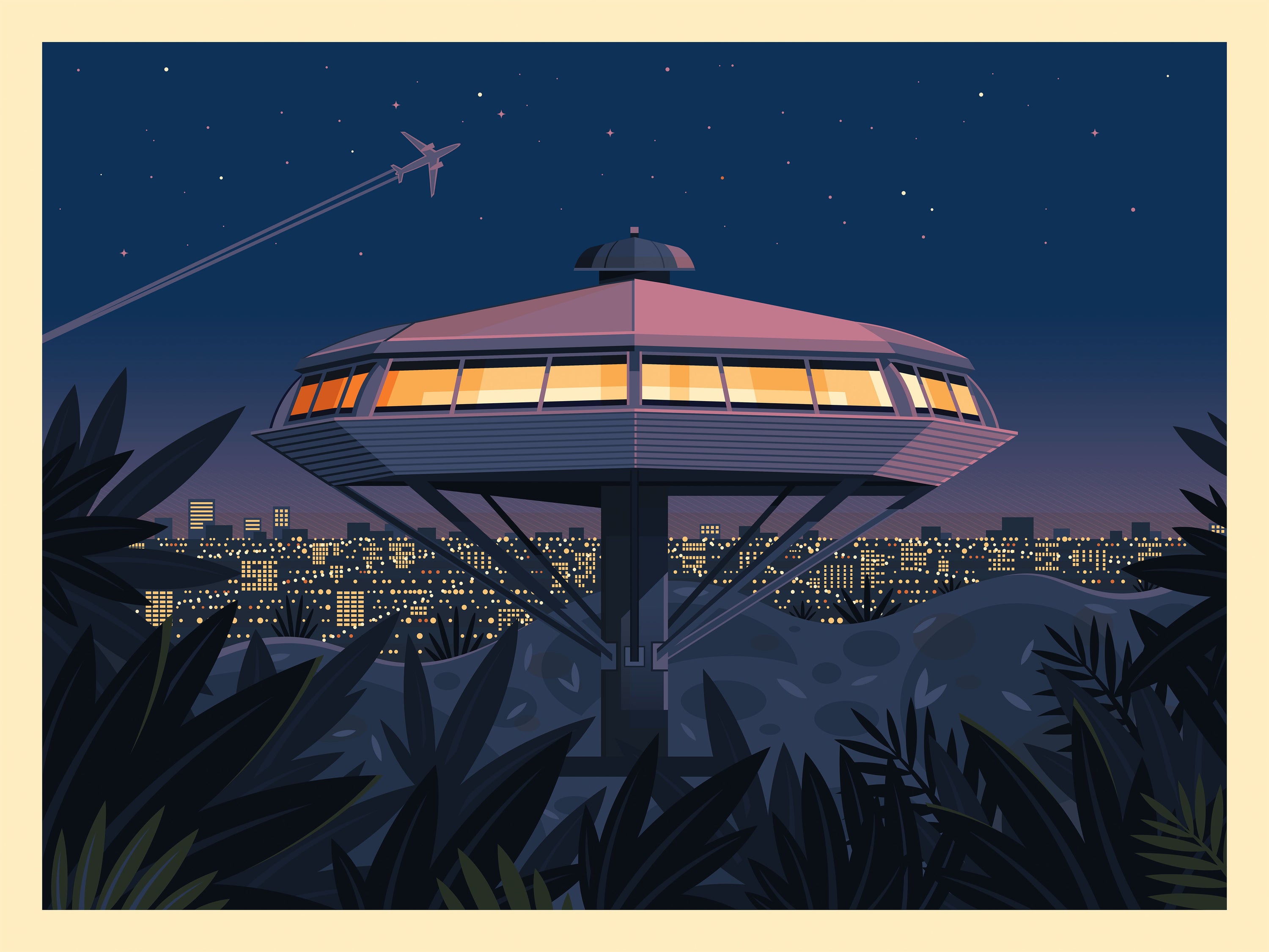 Chemosphere Night Los Angeles Art Print by George Townley