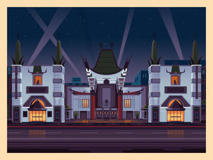 Chinese Theatre Illustration, Los Angeles Art Print by George Townley