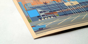 Dodger Stadium Illustration, Los Angeles Art Print by George Townley