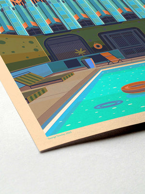 Eastern Columbia Building Illustration, Los Angeles Art Print by George Townley