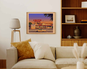 El Coyote Cafe Illustration, Los Angeles Art Print by George Townley