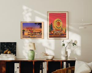 El Coyote Cafe Illustration, Los Angeles Art Print by George Townley