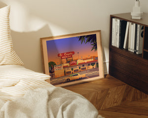 El Coyote Cafe Illustration, Los Angeles Art Print by George Townley