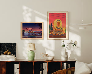 El Coyote Cafe Illustration, Los Angeles Art Print by George Townley