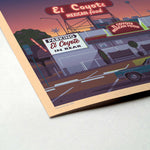 El Coyote Cafe Illustration, Los Angeles Art Print by George Townley