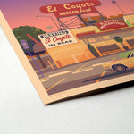El Coyote Cafe Illustration, Los Angeles Art Print by George Townley