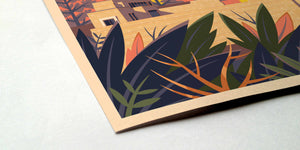 Ennis House Illustration, Los Angeles Art Print by George Townley